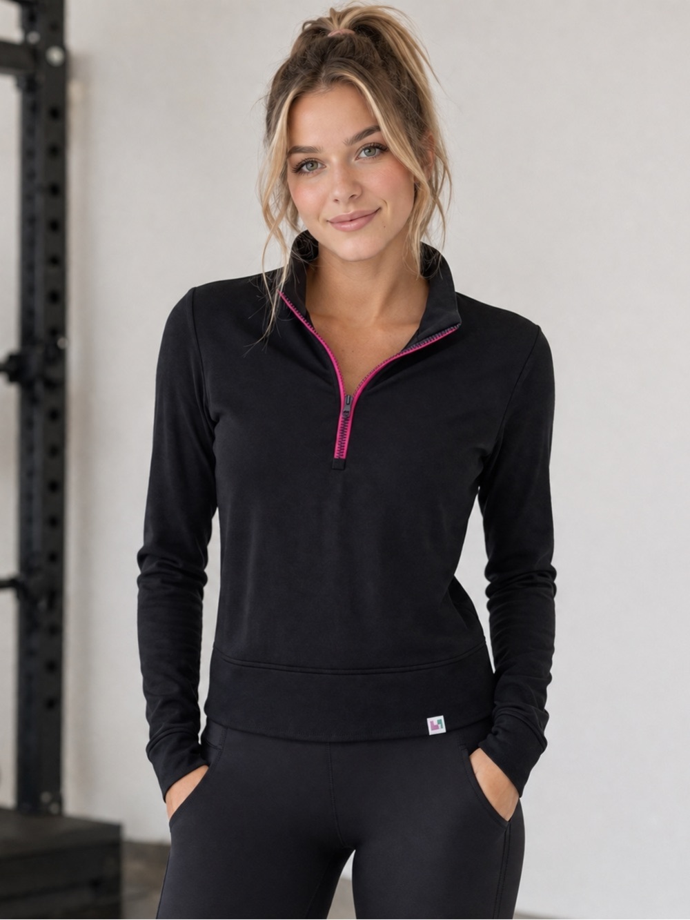 Peloton DreamBlend Half Zip Pullover Black Size XS NWT Ultra Soft Athleisure